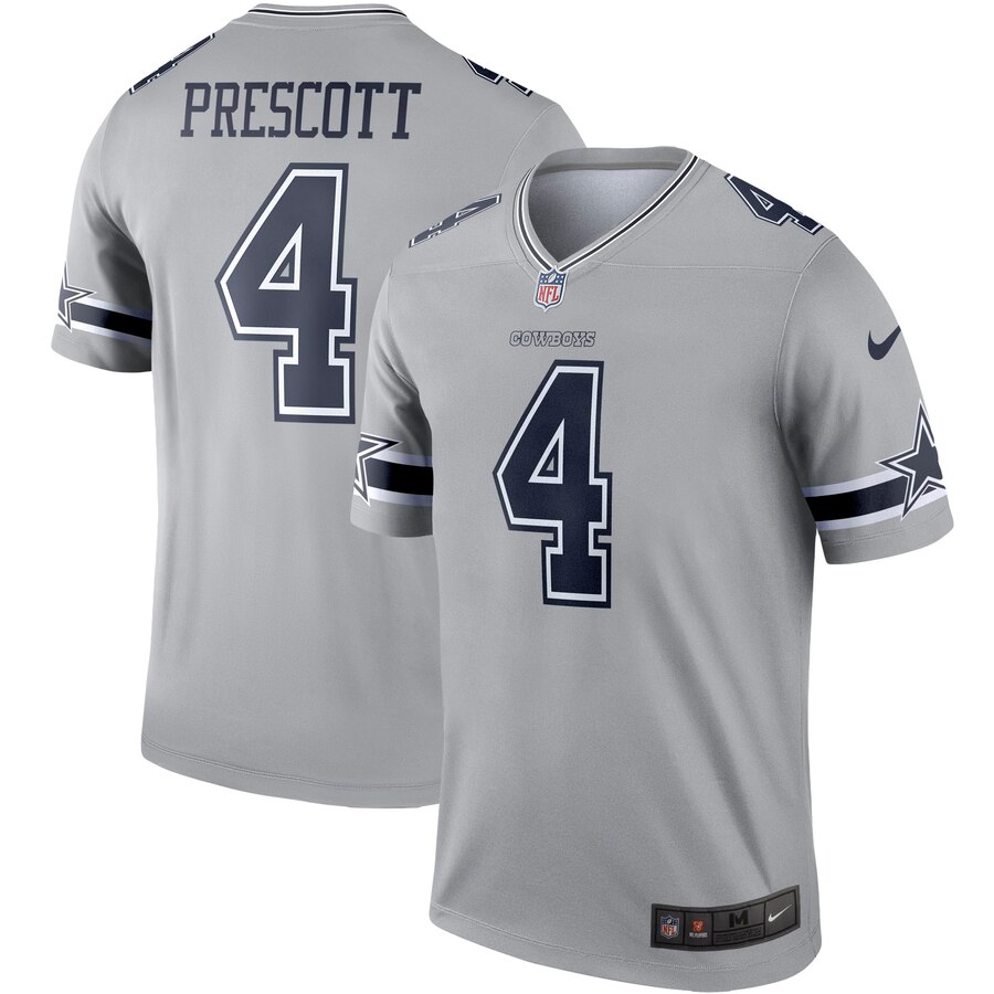 Youth Dallas Cowboys #4 Dak Prescott Gary Inverted Legend Stitched NFL Jersey
